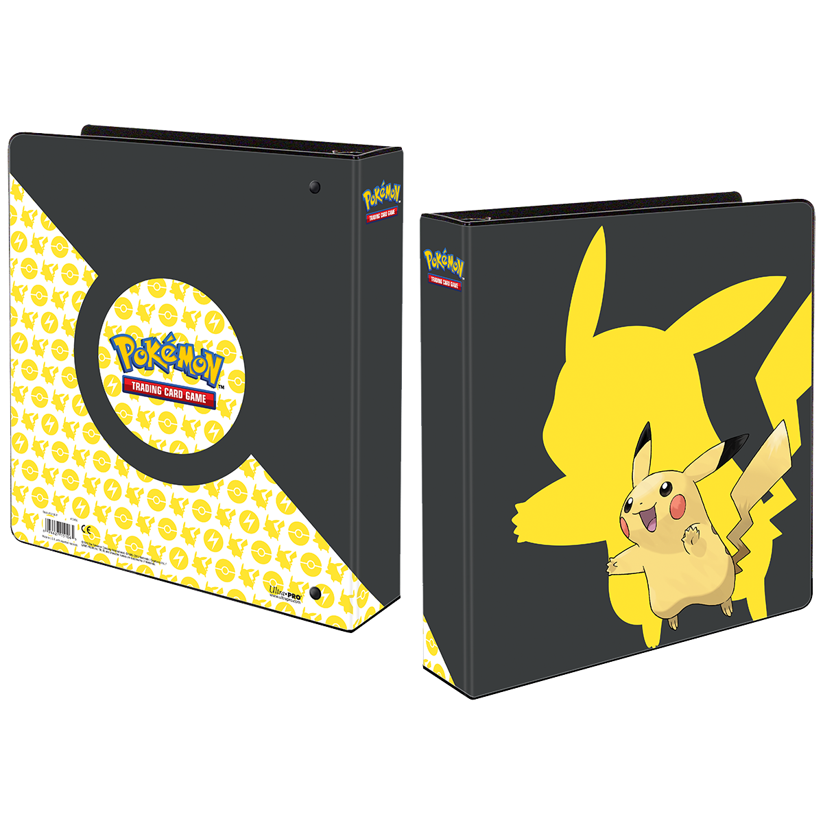 A black and yellow Pikachu 3-Ring Album for Pokemon Trading Card Game. Brand: Ultra PRO, Item: 2" Pikachu 3-Ring Album for Pokémon.