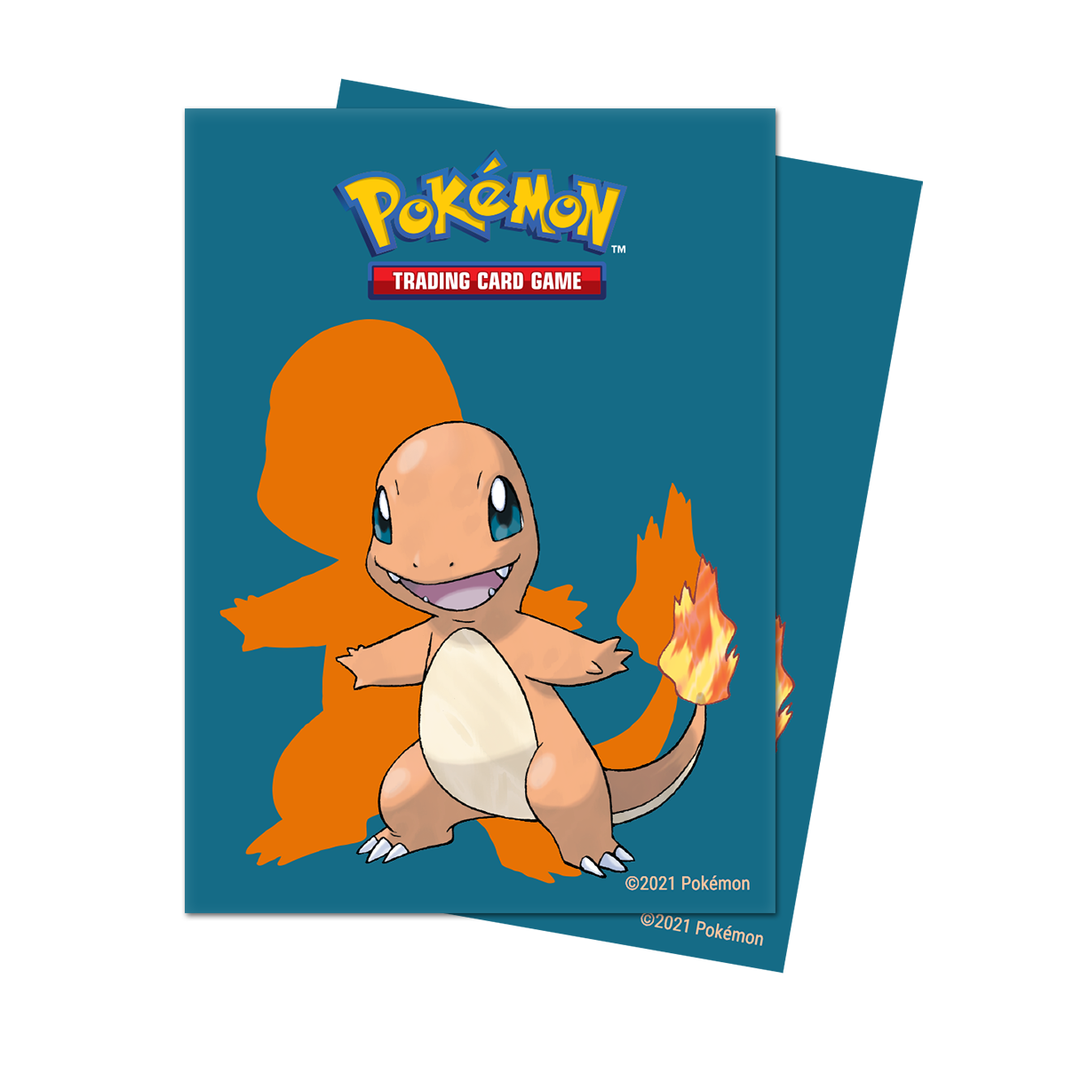 A teal Ultra PRO Deck Protector sleeves featuring Charmander from Pokémon TCG.