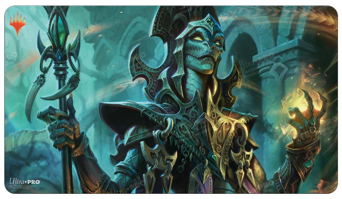 A detailed illustration of the Magic: The Gathering card Commander Kadena, Slinking Sorcerer on a playmat. Brand: Ultra PRO, Item: Commander Kadena, Slinking Sorcerer Standard Gaming Playmat for Magic: The Gathering