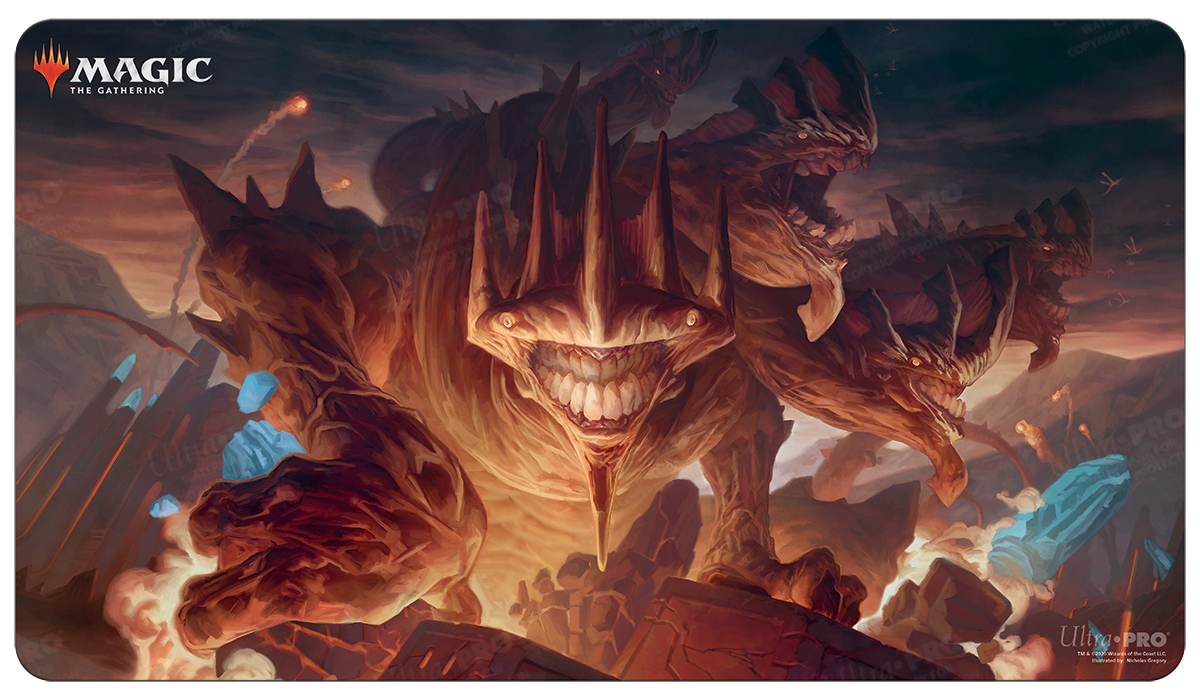 A Magic: The Gathering Ikoria: Lair of Behemoths Beast Playmat by Ultra PRO.
