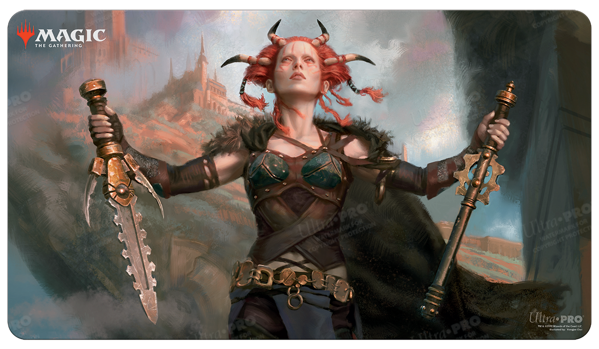 A Magic: The Gathering Commander Legends Jeska, Thrice Reborn Standard Gaming Playmat. Brand: Ultra PRO, Item: Commander Legends Jeska, Thrice Reborn Standard Gaming Playmat.