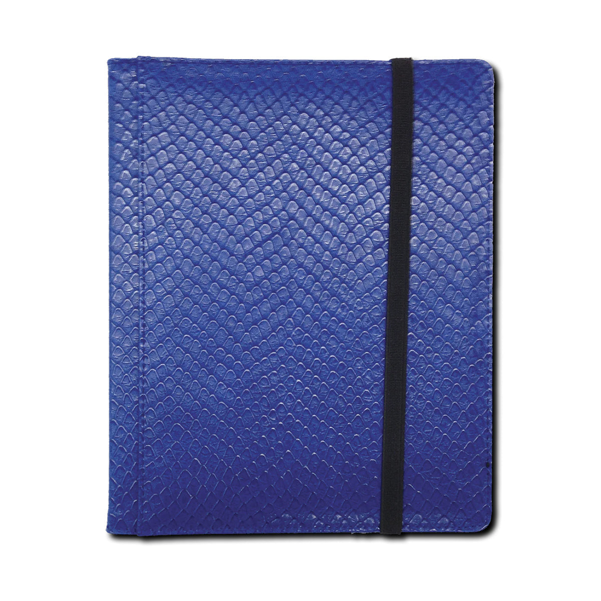 A blue Dragon Hide 4-pocket binder. Brand: Legion Supplies, Item: 4 Pocket Dragon Hide Blue Binder.