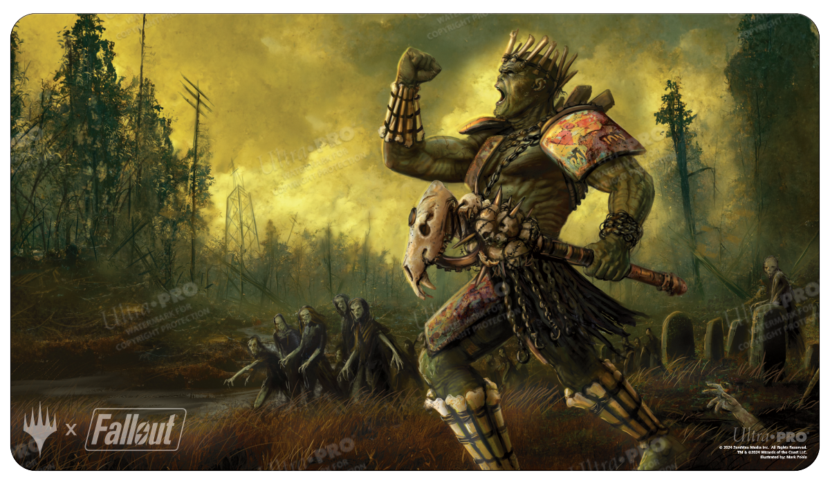 A Fallout Grave Titan Standard Gaming Playmat by Ultra PRO.