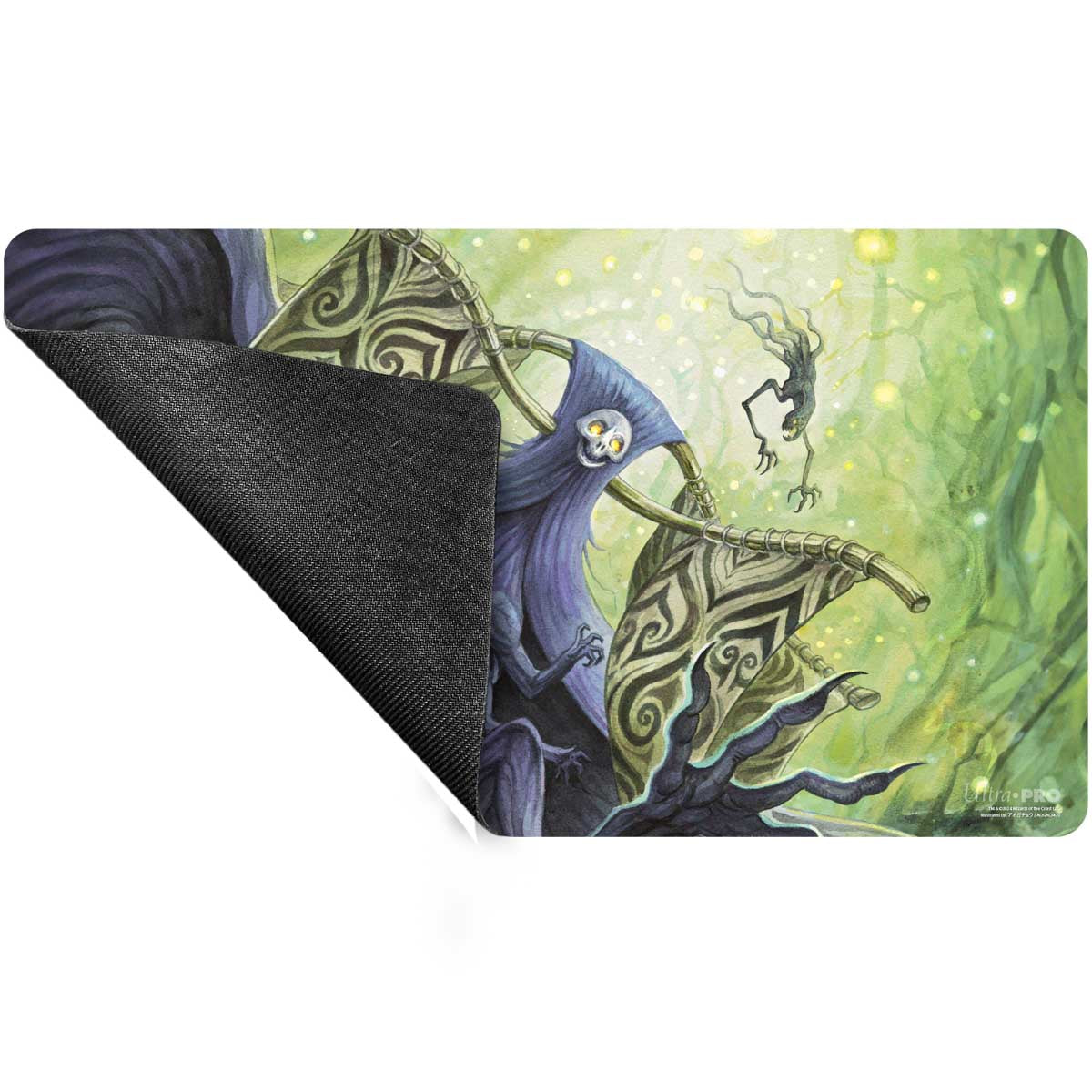 A purple and green gaming playmat featuring the Duskmourn Overlord of the Hauntwoods artwork. Brand: Ultra-Pro, Item: Duskmourn Overlord of the Hauntwoods Standard Gaming Playmat for Magic: The Gathering.