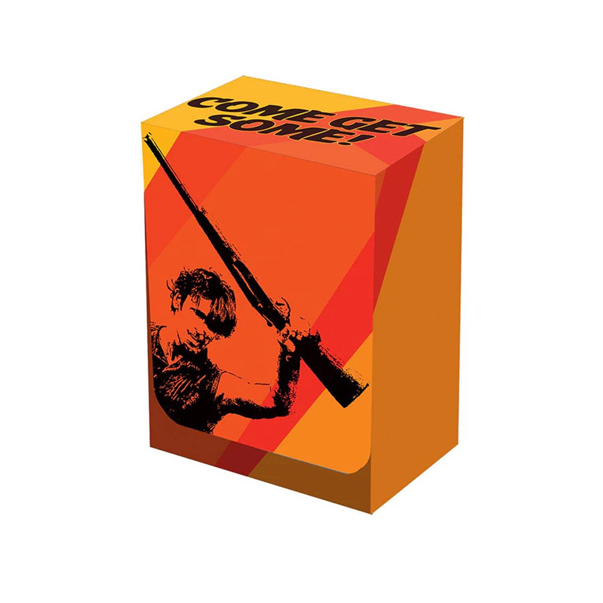 An orange and yellow Boomstick Card Box from Legion Supplies.