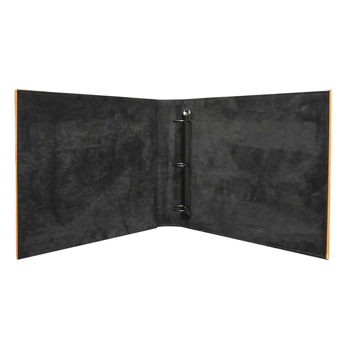 A black 3-ring light saddle photo and scrapbook album for 12" x 12" prints.