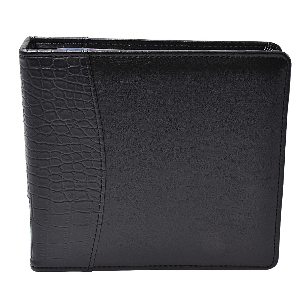 A black faux alligator skin and leather 2-ring mini album for 4" x 6" prints.