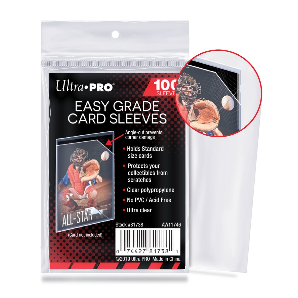A clear Ultra PRO Easy Grade Card Sleeves (100ct) for Standard Size Cards.