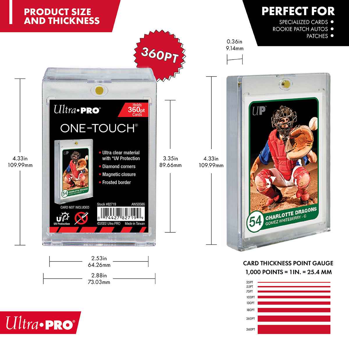 A clear 360PT UV ONE-TOUCH Magnetic Card Holder. Brand: Ultra PRO, Item: 360PT UV ONE-TOUCH Magnetic Holder.