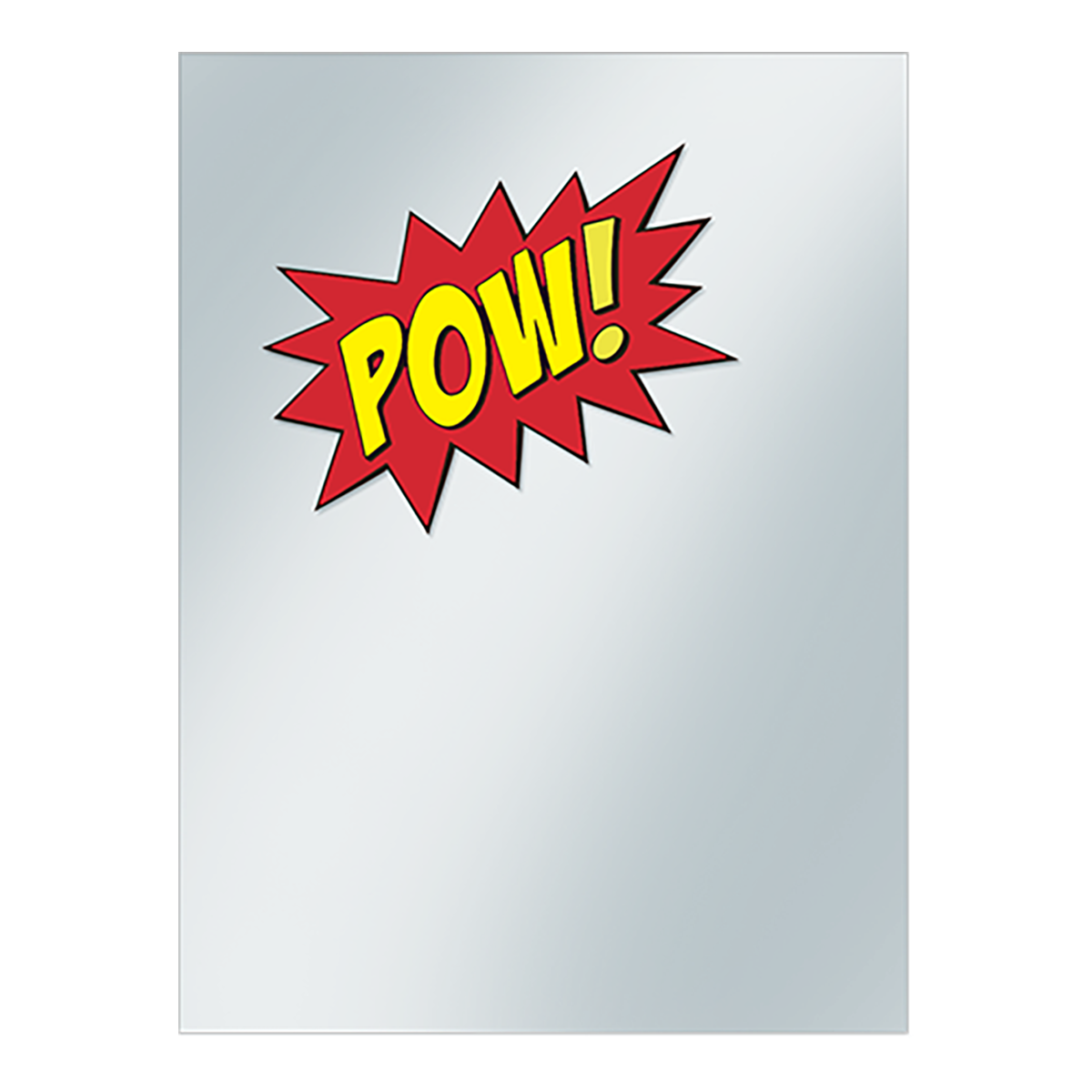 A red and yellow POW! comic book style Standard DECK PROTECTOR® Sleeve Covers. Brand: Ultra PRO, Item: Gamers: POW! Standard DECK PROTECTOR® Sleeve Covers (50ct).