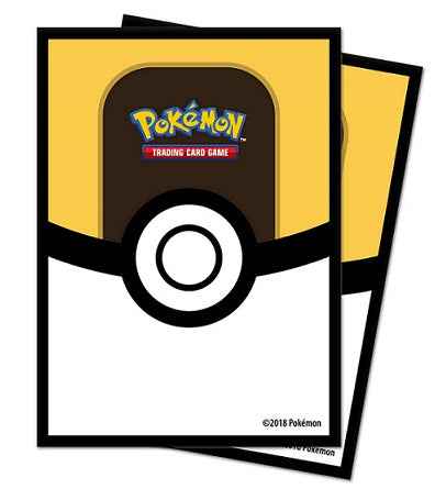 A yellow and white Pokémon Ultra Ball DECK PROTECTOR Sleeves. Brand: Ultra PRO, Item: Pokémon Ultra Ball DECK PROTECTOR® Sleeves (65 ct.)
