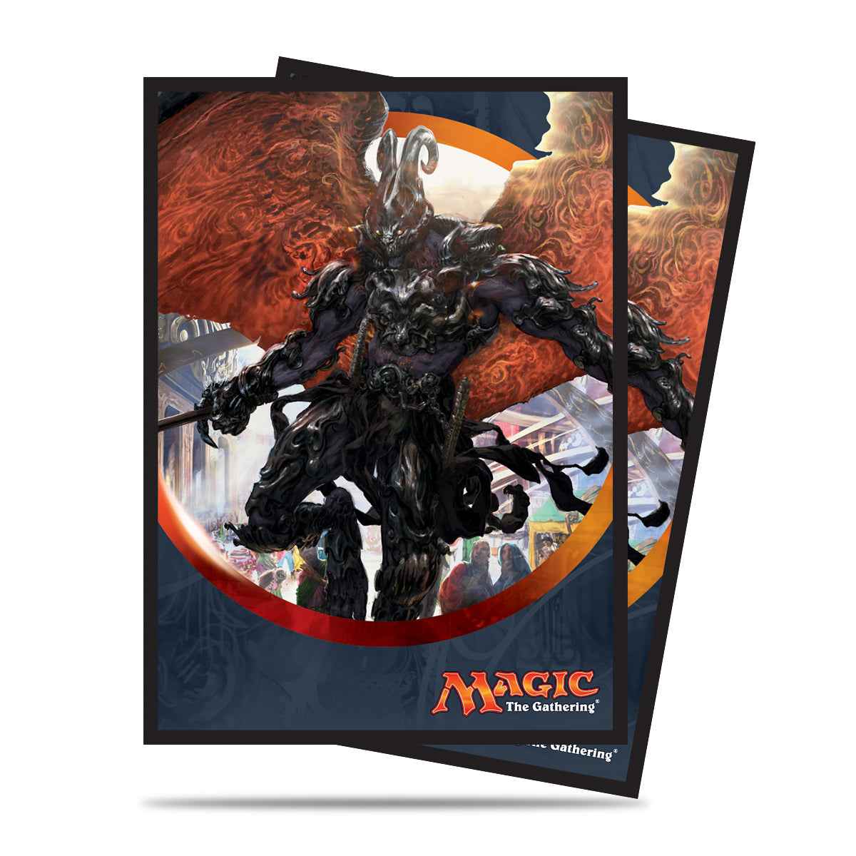 A black Aether Revolt Herald of Anguish Standard DECK PROTECTOR® Sleeves (80ct) for Magic: The Gathering. Brand: Ultra PRO, Item: Aether Revolt Herald of Anguish Standard DECK PROTECTOR® Sleeves (80ct)