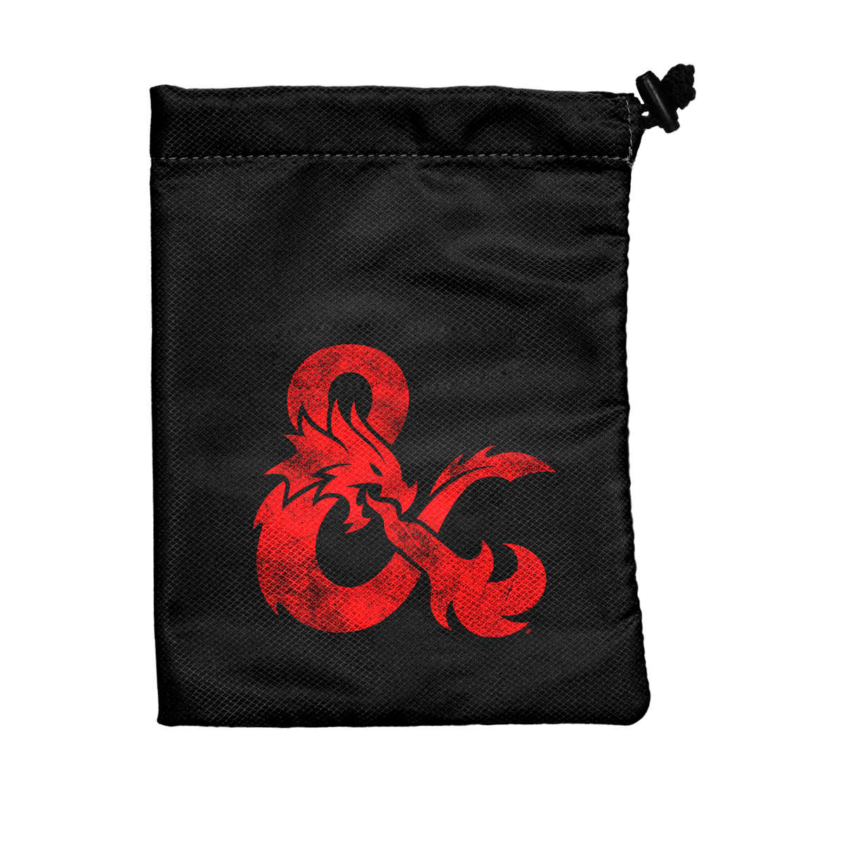 A black Dungeons & Dragons Treasure Nest drawstring bag. Brand: Ultra PRO, Item: Dungeons & Dragons Treasure Nest