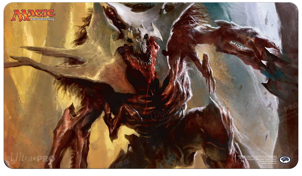 A dark fantasy Magic: The Gathering playmat featuring Vorinclex, Voice of Hunger by Ultra PRO.