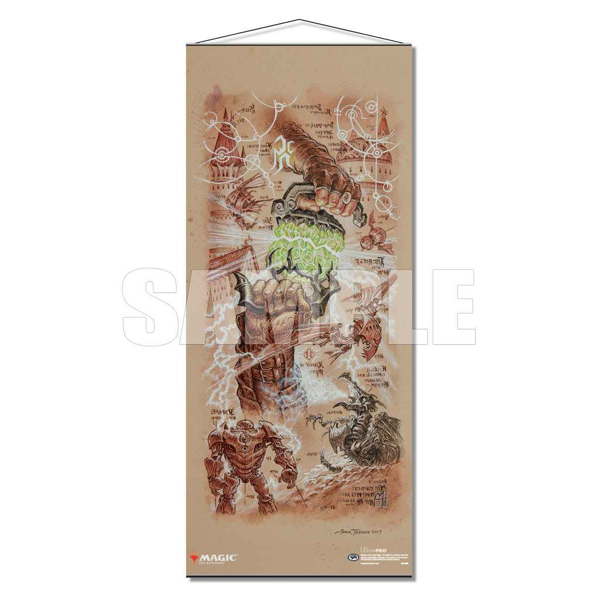 A brown Magic: The Gathering Dominaria The Antiquities War Saga Wall Scroll by Ultra PRO.