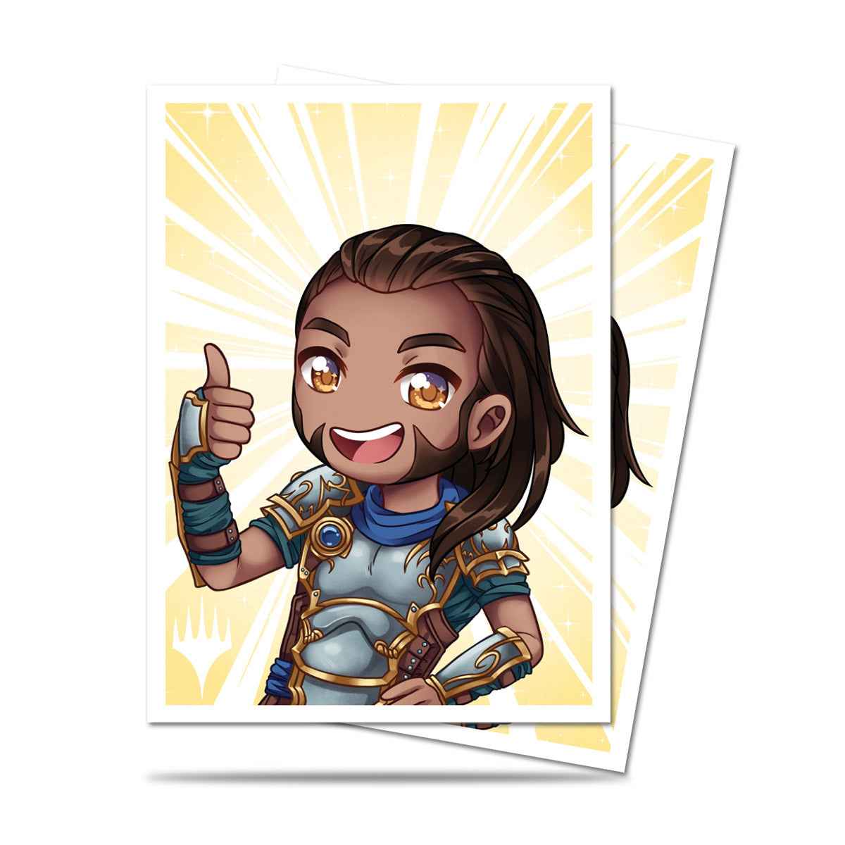 A Chibi Gideon Good Job! Standard DECK PROTECTOR® Sleeves (100ct) for Magic: The Gathering. Brand: Ultra PRO, Item: Chibi Collection Gideon Good Job! Standard DECK PROTECTOR® Sleeves (100ct) for Magic: The Gathering