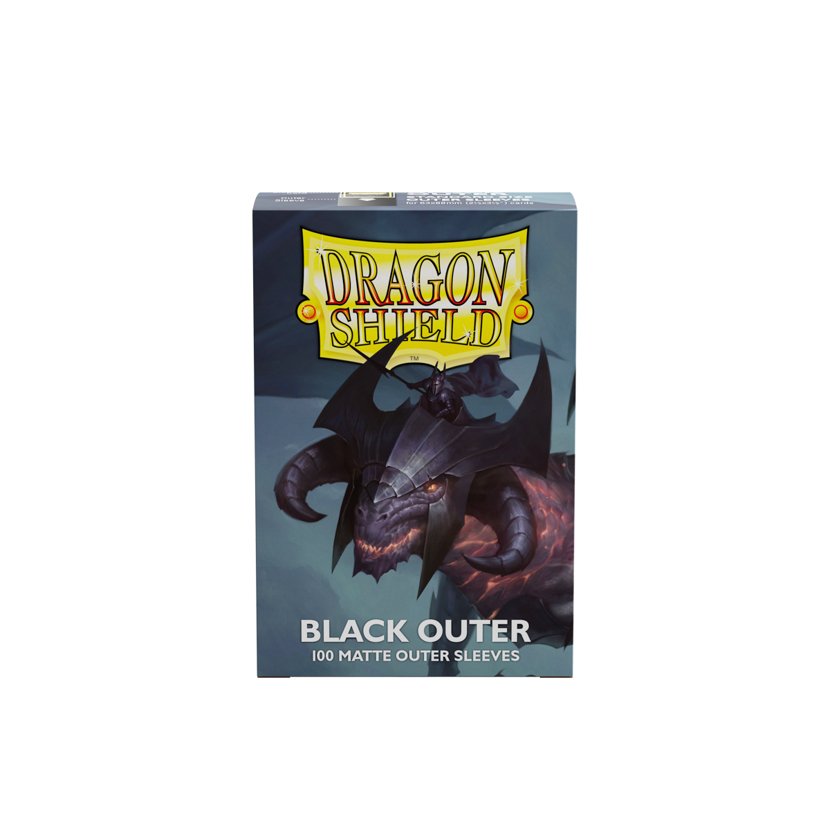 A black matte outer sleeves deck box. Brand: Dragon Shield, Item: Black Matte Outer Sleeves.