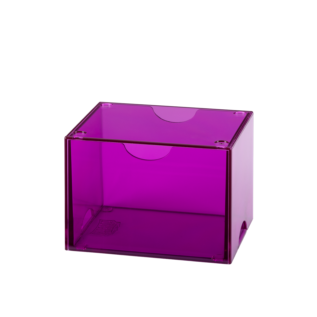 A clear purple Strongbox deck box. Brand: Dragon Shield (Dev), Item: Strongbox - Clear Purple.