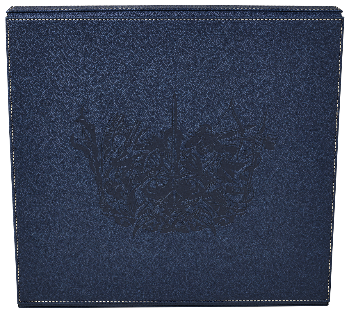 A dark blue embossed deck box. Brand: Dragon Shield (Dev), Item: Player Companion - Midnight Blue.