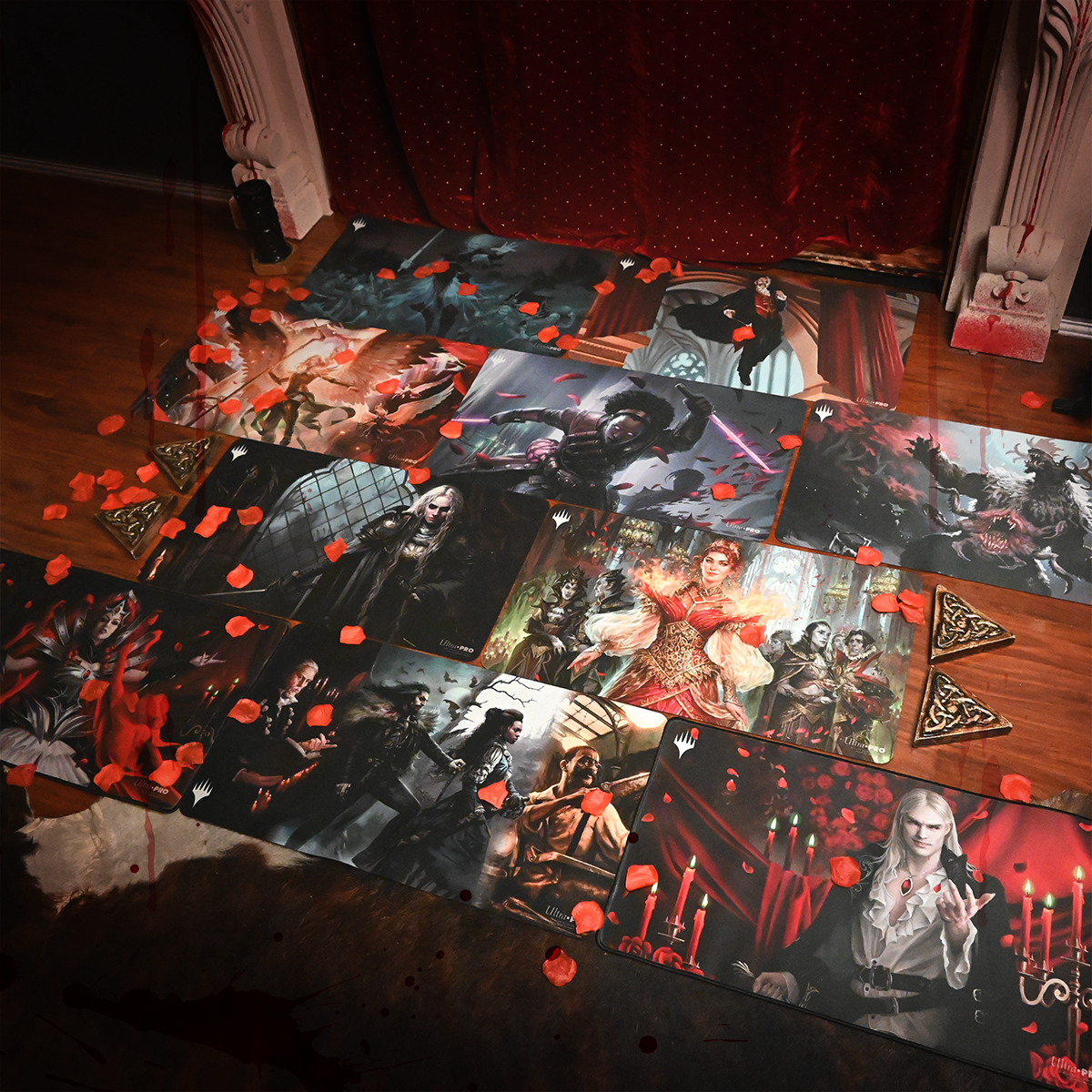 A Magic: The Gathering Innistrad: Crimson Vow Chandra, Dressed to Kill Standard Gaming Playmat. Brand: Ultra-Pro, Item: Chandra, Dressed to Kill Playmat.