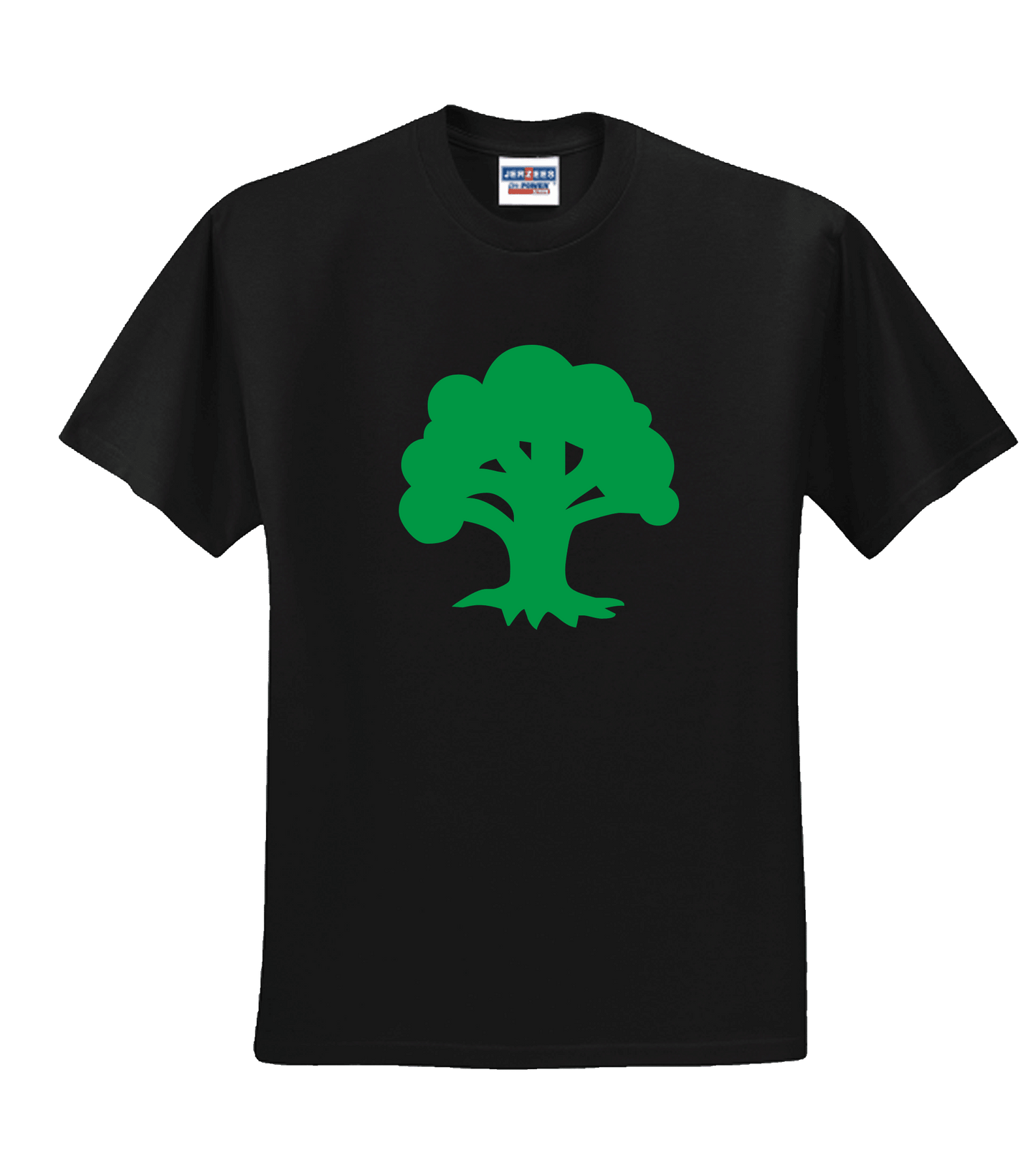 A black t-shirt with a green Mana symbol. Brand: MTG PRO Shop, Item: Green Mana Symbol T-shirt for Magic: The Gathering