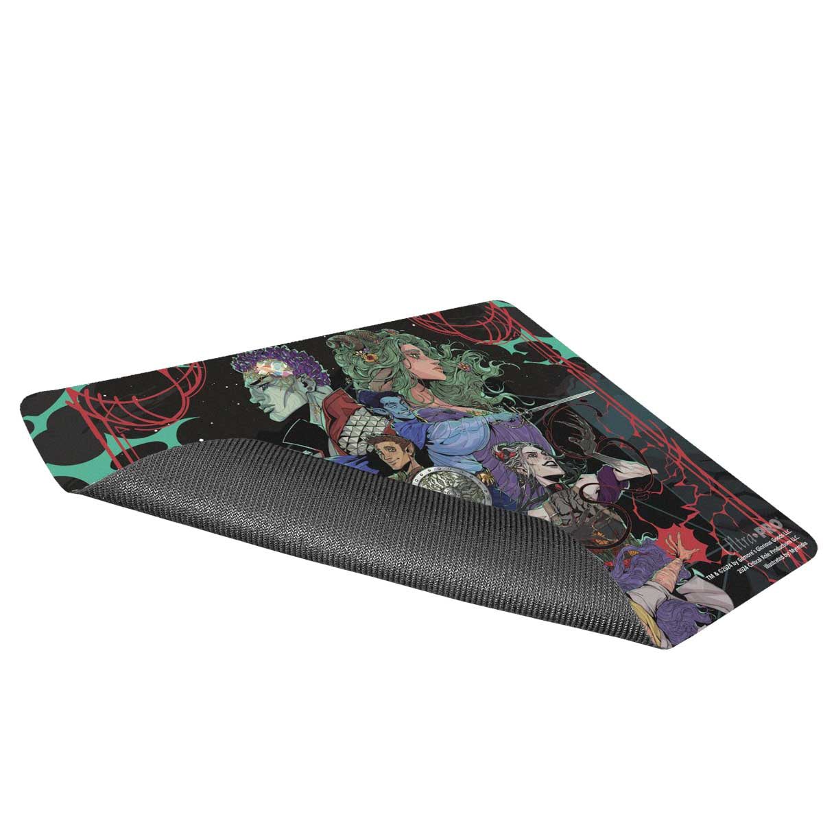 A colorful Critical Role mousepad featuring the Bells Hells characters. Brand: Ultra PRO, Item: Critical Role Mousepad - Bells Hells Live at The Greek Theatre.