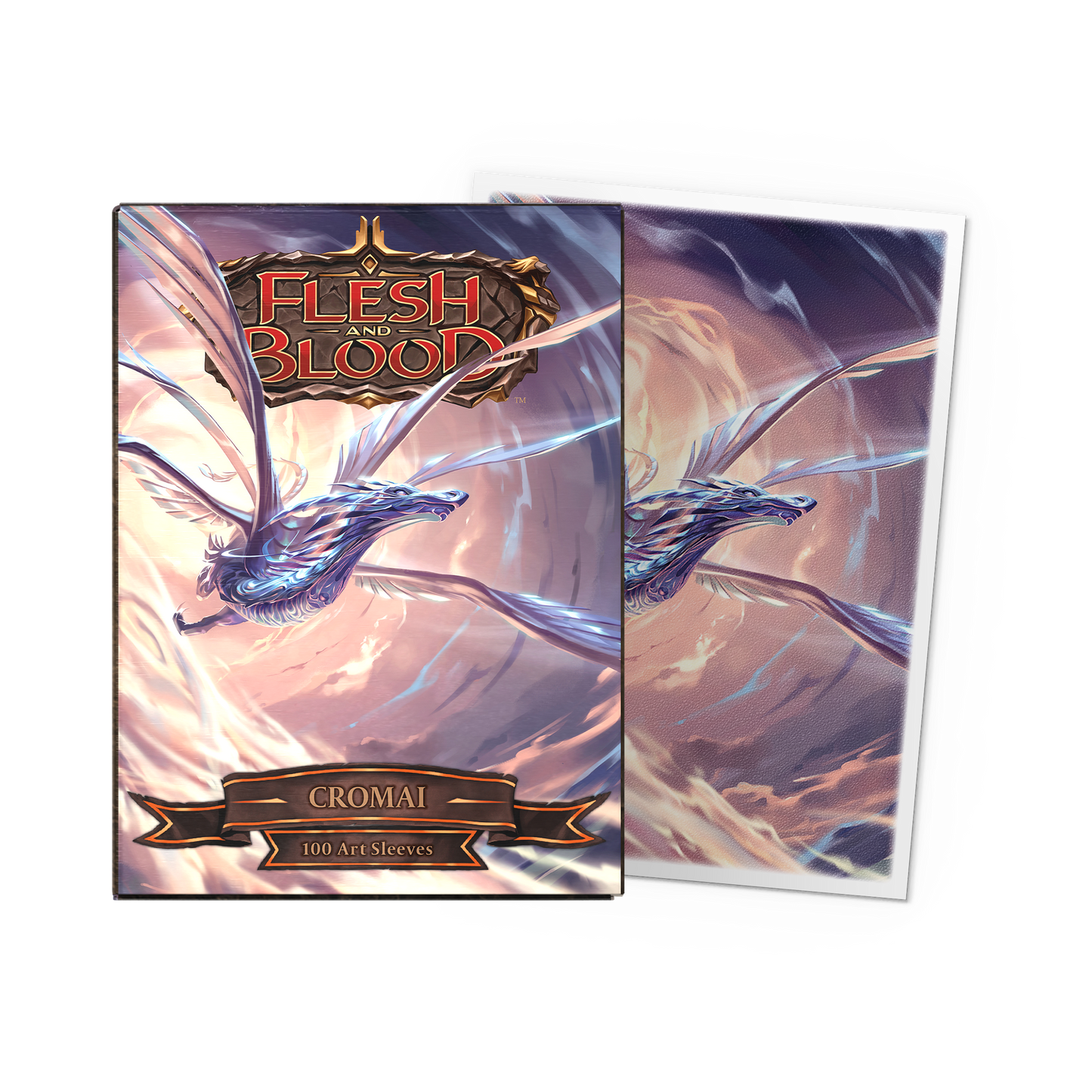 A blue dragon matte art sleeve. Brand: Dragon Shield, Item: Cromai - Matte Art Sleeves.