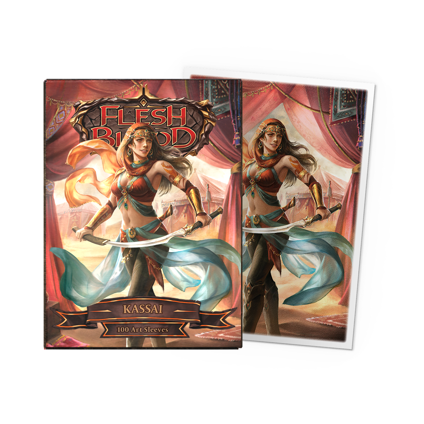 A matte art sleeve featuring Kassai from Flesh and Blood. Brand: Dragon Shield, Item: Kassai - Matte Art Sleeves.