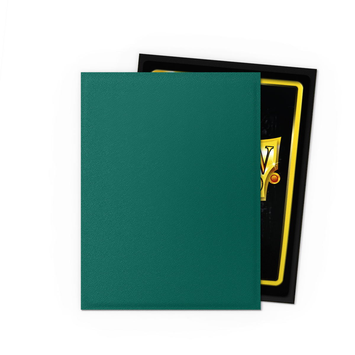 A teal matte Japanese Dragon Shield Power Dual Sleeves.