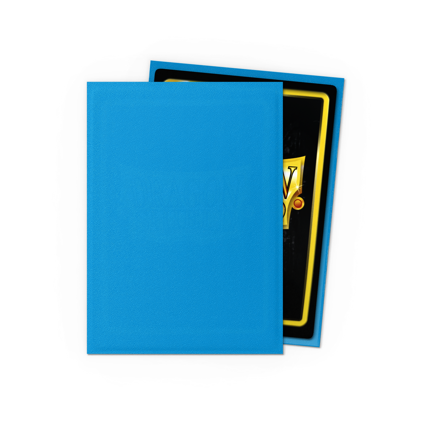 A blue Japanese-sized matte card sleeve. Brand: Dragon Shield (Dev), Item: Sapphire - Matte Sleeves