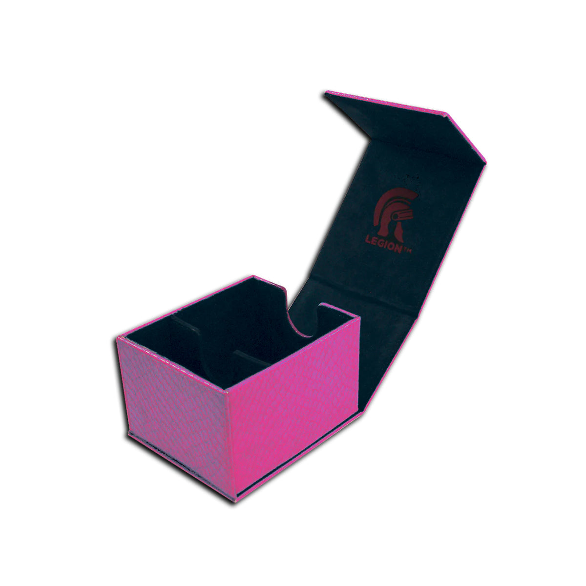 A Pink Dragon Hide Hoard Plus Deck Box. Brand: Legion Supplies, Item: Dragon Hide Pink Hoard Plus.