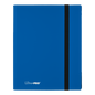 A blue Ultra PRO Eclipse 9-Pocket Pro-Binder with an elastic strap.