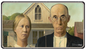 A Fine Art Standard Gaming Playmat Mousepad featuring Grant Wood's American Gothic painting. Brand: Ultra PRO, Item: Fine Art American Gothic Standard Gaming Playmat Mousepad by Grant Wood.