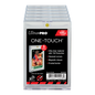 A clear Ultra PRO ONE-TOUCH Magnetic Card Holder 5-pack. Holds 180pt cards with UV protection.