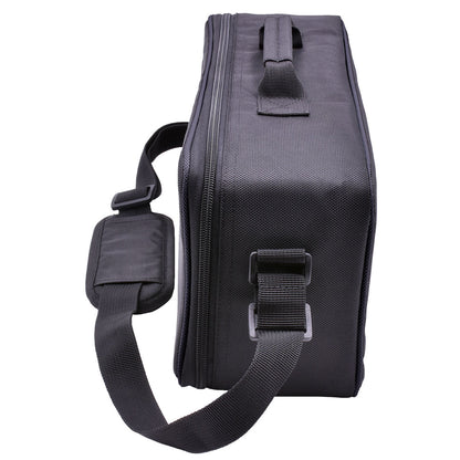 A black Deluxe Gaming Trove carrying case. Brand: nan, Item: Deluxe Gaming Trove.