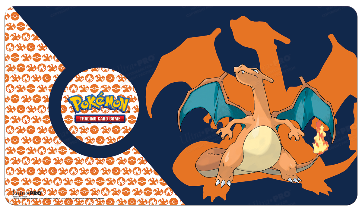 A navy blue Charizard Standard Gaming Playmat Mousepad. Brand: Ultra PRO, Item: Charizard Standard Gaming Playmat Mousepad for Pokemon
