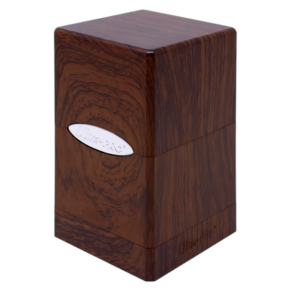 A brown wood-grain Ultra PRO SATIN Tower DECK BOX.