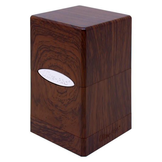 A brown wood-grain Ultra PRO SATIN Tower DECK BOX.