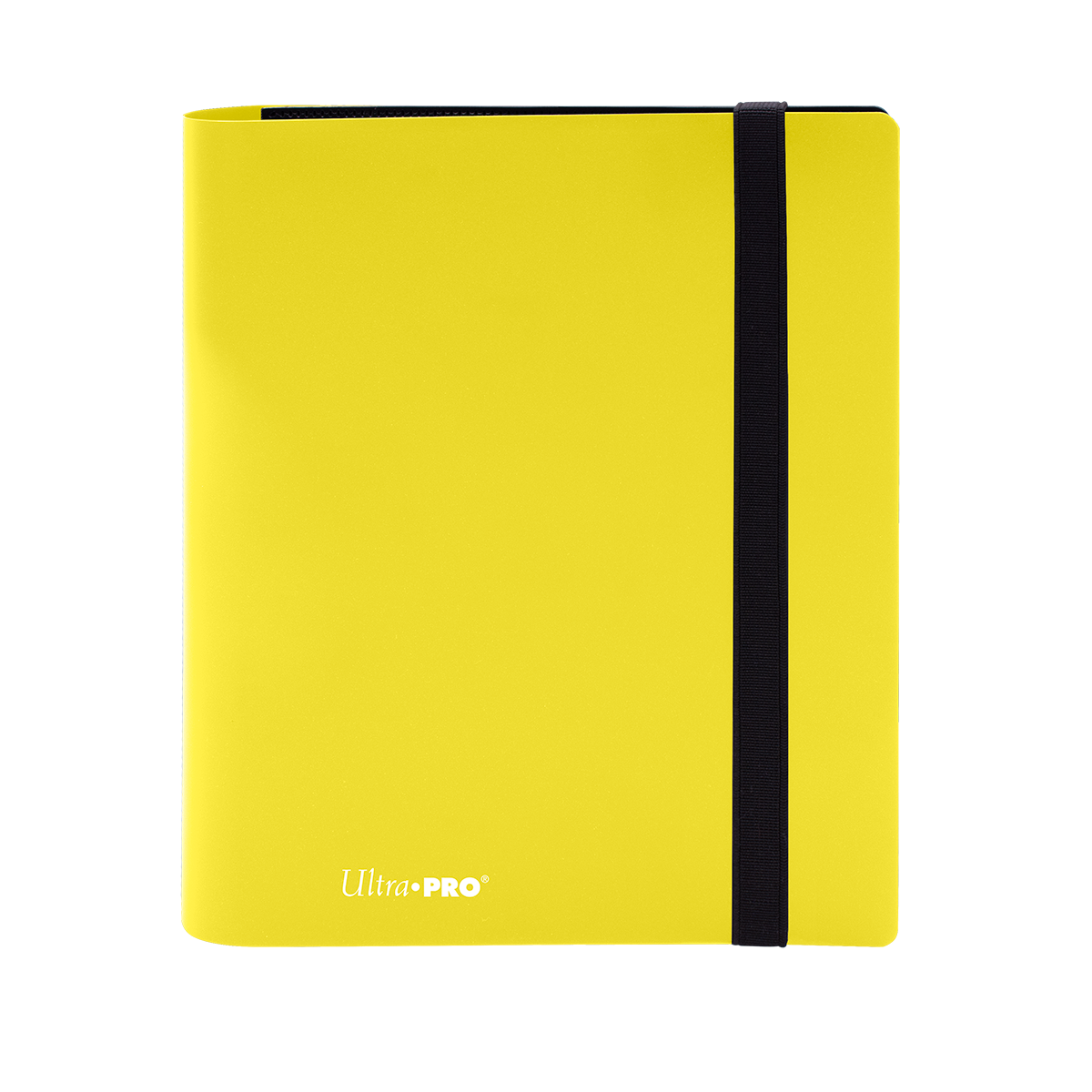 A Yellow Eclipse 4-Pocket PRO-BINDER. Brand: Ultra PRO, Item: ECLIPSE® 4-Pocket PRO-BINDER®