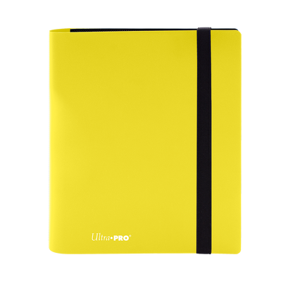 A Yellow Eclipse 4-Pocket PRO-BINDER. Brand: Ultra PRO, Item: ECLIPSE® 4-Pocket PRO-BINDER®