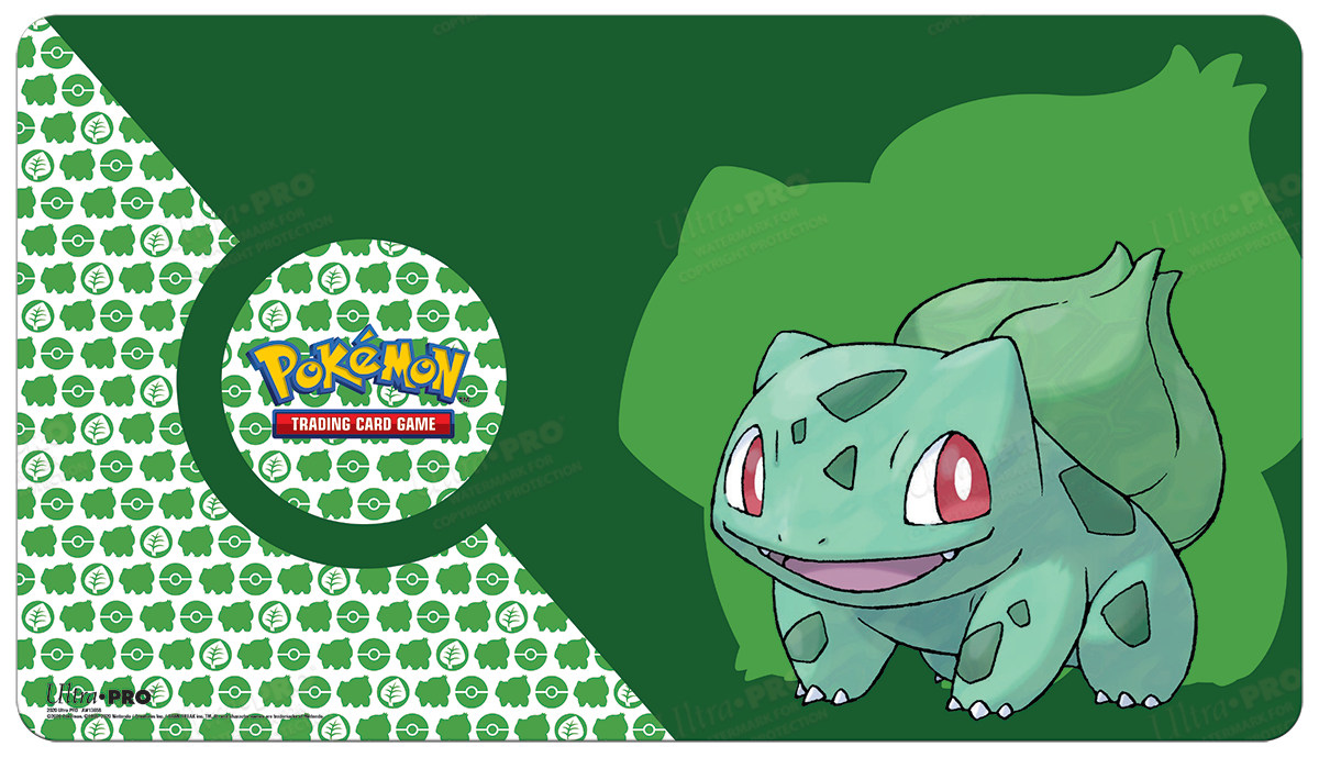 A green Bulbasaur Standard Gaming Playmat Mousepad for Pokemon. Brand: Ultra PRO, Item: Bulbasaur Standard Gaming Playmat Mousepad for Pokemon.