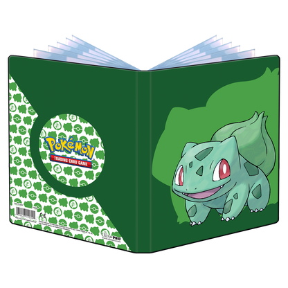 A green Bulbasaur 4-Pocket Portfolio for Pokemon Trading Card Game. Brand: Ultra PRO, Item: Bulbasaur 4-Pocket Portfolio for Pokemon