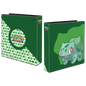 A green 2-inch 3-ring album for Pokemon Trading Card Game featuring Bulbasaur. Brand: Ultra PRO, Item: 2" Bulbasaur 3-Ring Album for Pokémon