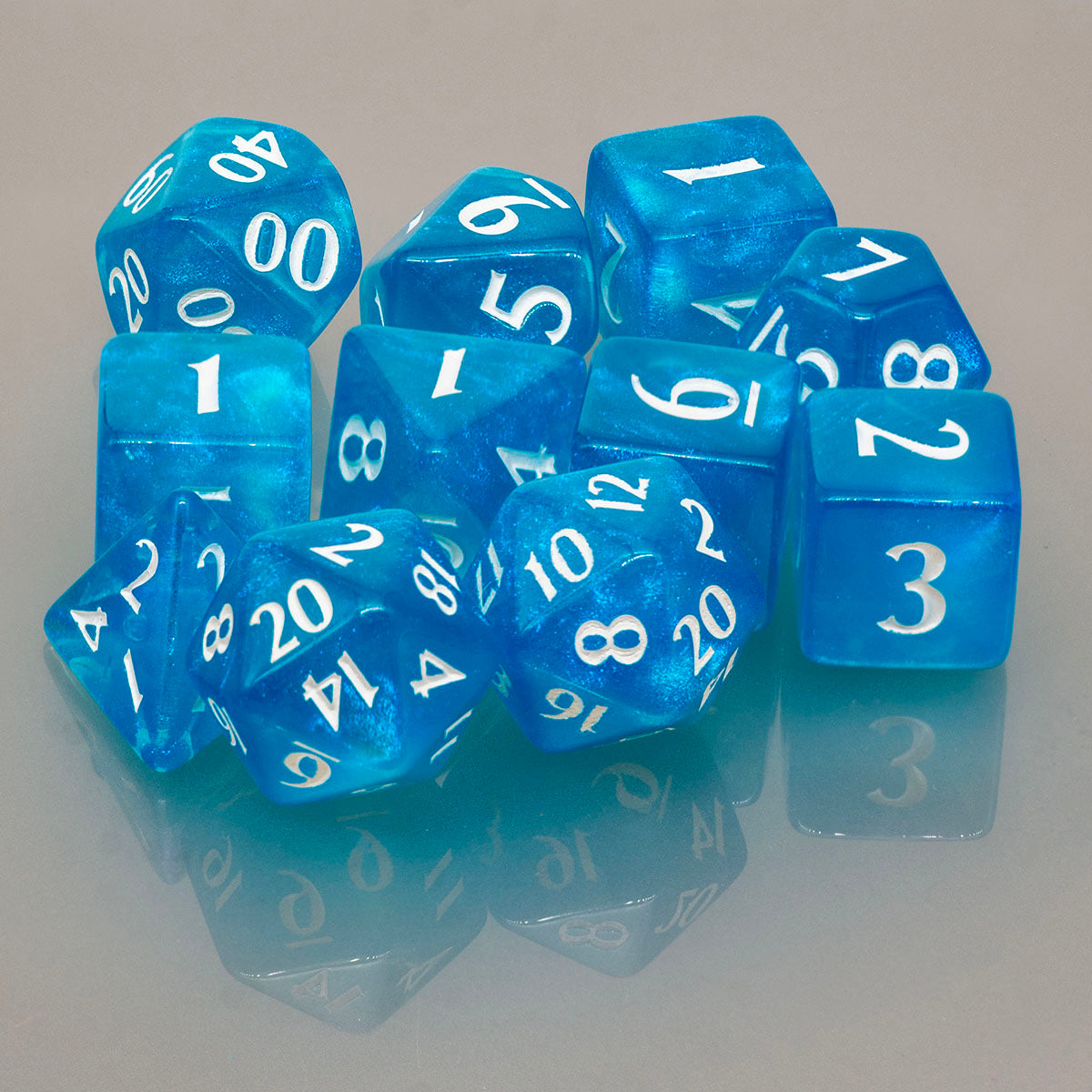 A Sky Blue Acrylic RPG Dice Set (11ct). Brand: Ultra PRO, Item: ECLIPSE® Acrylic RPG Dice Set (11ct) - Sky Blue