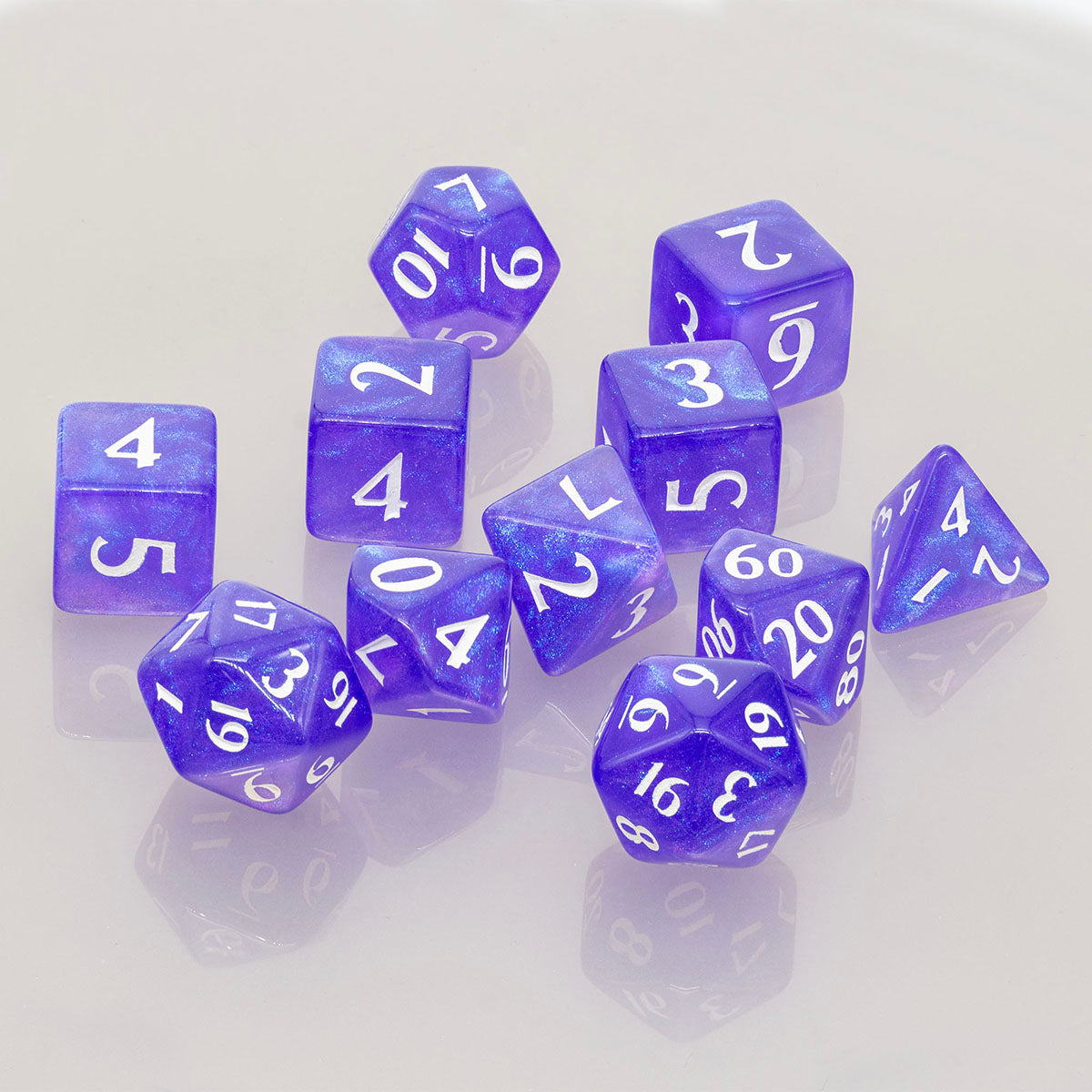 A Royal Purple Acrylic RPG Dice Set (11ct). Brand: Ultra PRO, Item: ECLIPSE® Acrylic RPG Dice Set (11ct) - Royal Purple.