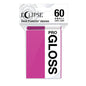 A Hot Pink Gloss Deck Protector Sleeves. Brand: Ultra PRO, Item: ECLIPSE Gloss Small Deck Protector Sleeves (60ct)