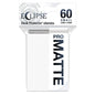 A white Eclipse Matte Small Deck Protector sleeves. Brand: Ultra PRO, Item: ECLIPSE® Matte Small DECK PROTECTOR® Sleeves (60ct) - Arctic White