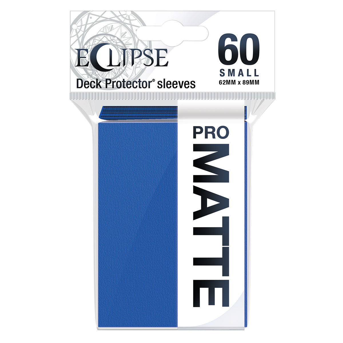 A blue Eclipse Matte Deck Protector sleeves. Brand: Ultra PRO, Item: Eclipse Matte Small Deck Protector Sleeves (60ct) - Pacific Blue