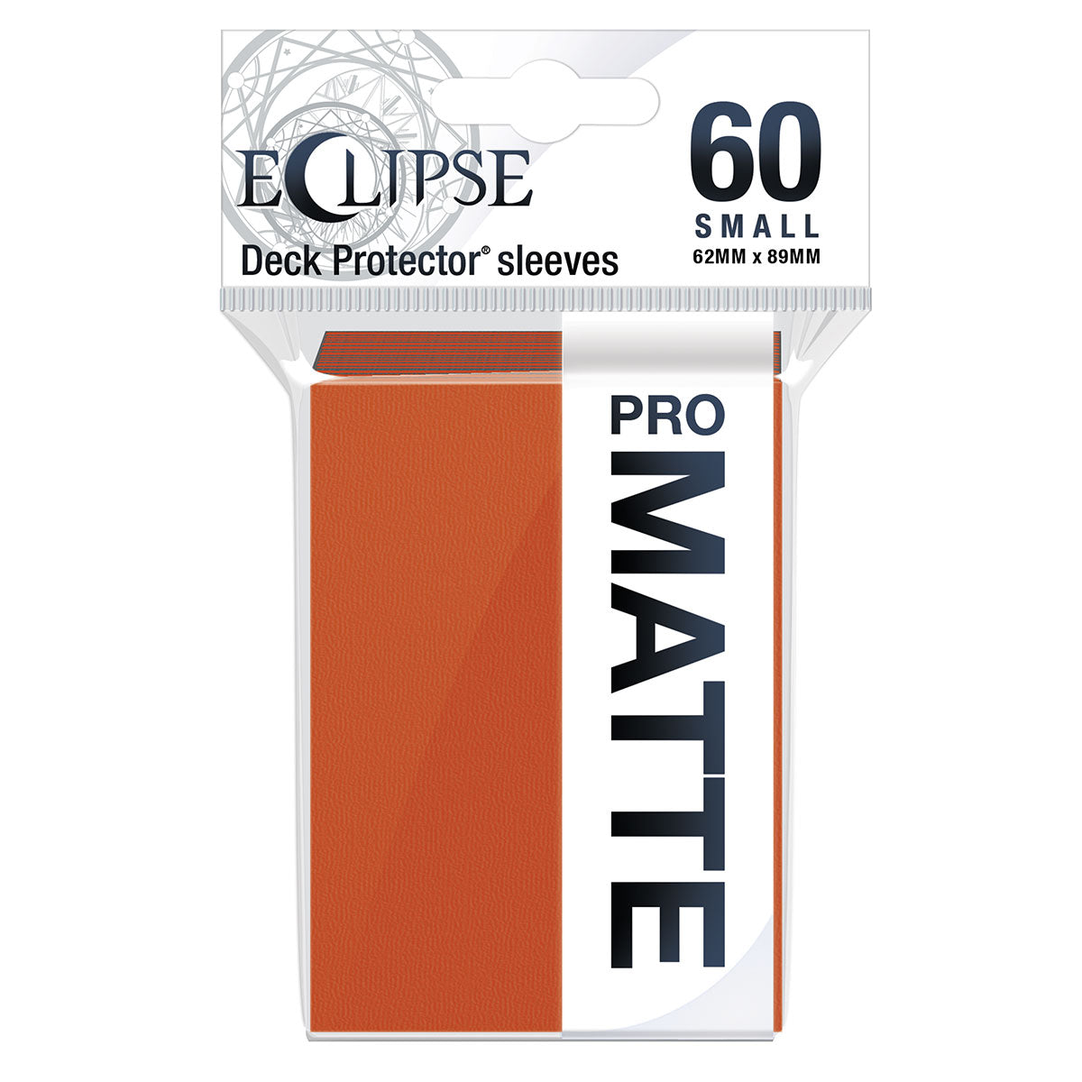 A Pumpkin Orange Eclipse Matte Small Deck Protector Sleeves (60ct). Brand: Ultra PRO, Item: ECLIPSE Matte Small DECK PROTECTOR Sleeves (60ct) - Pumpkin Orange