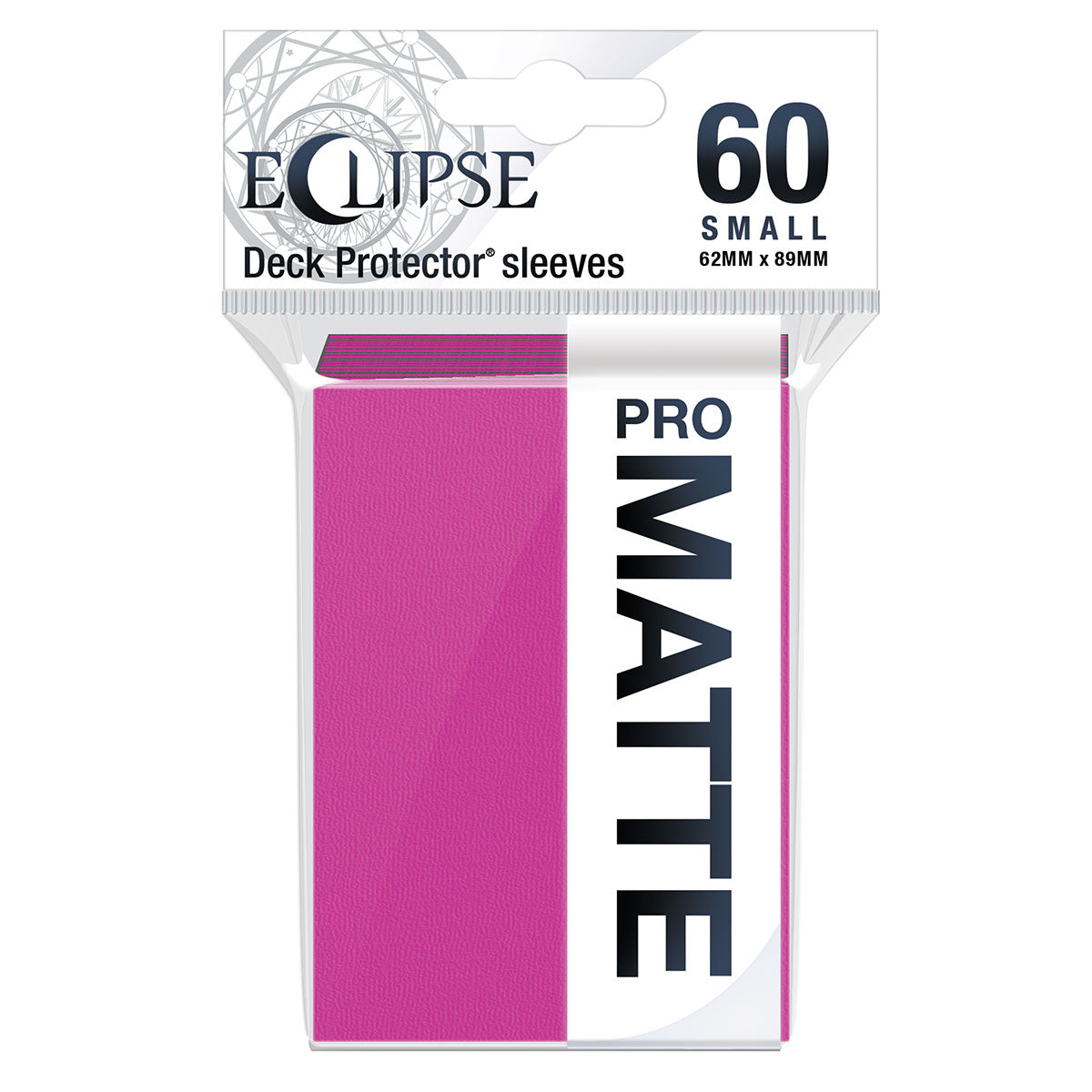 A Hot Pink Eclipse Matte Small Deck Protector Sleeves. Brand: Ultra PRO, Item: 60ct